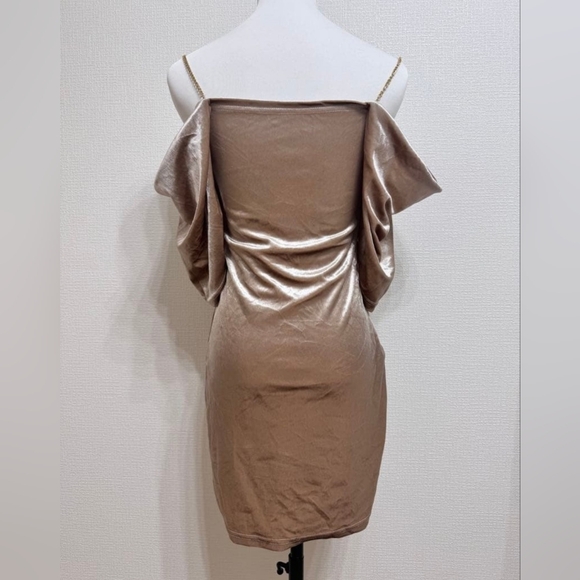Metallic Gold Mini Dress Size Small - Picture 2 of 4